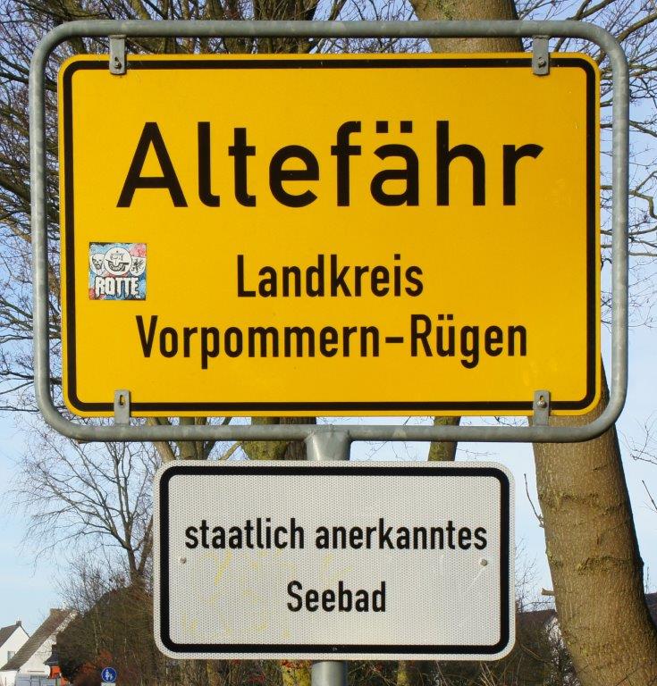 Ortsschild Altefähr